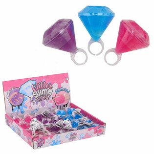 ANILLOS DE SLIME CON PURPURINA EN EXPOSITOR (24 uds.)