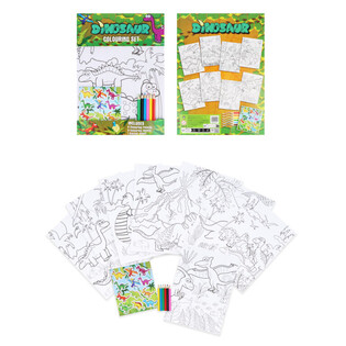 GRAN SET DE COLOREAR - MODELO: DINOSAURIO - Dim 22x30x1 CM (12 uds.)