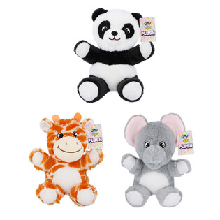 ANIMALES DE LA SELVA DE PELUCHE - 19CM - DISE&Ntilde;OS MIXTOS (12 uds.)