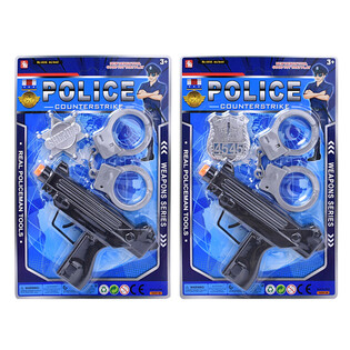 Set de Policía de Juguete con Metralleta, Esposas y Placa (6 uds.)