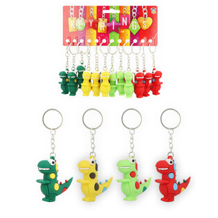 Llaveros de Dinosaurio 3D - Colores Mezclados (12 uds.)