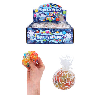 PELOTAS ANTIESTR&Eacute;S CON RED SQUEEZY BEADZ EN EXPOSITOR (36 uds.)