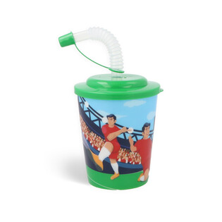 Vaso / Vaso para granizado con pajita – Futbolistas (12 uds.)